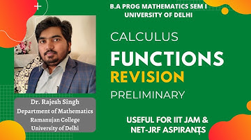 LECTURE 3 | FUNCTIONS : REVISIONS | CALCULUS | B.A PROG MATHEMATICS