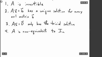 Invertible Matrix Theorem
