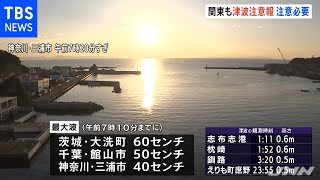 関東も津波注意報 漁港など影響 注意が必要