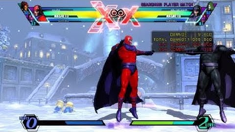 UMVC3 Magneto double magnetic tempest hypers 1million damage