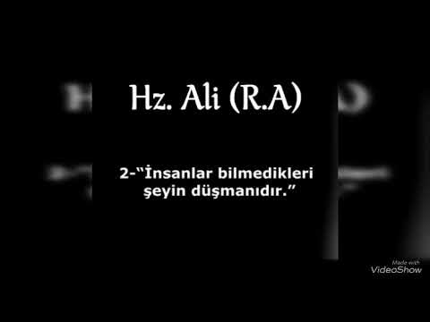 Hz.Ali'nin 15 özlü Sözleri .. ''Aklı tam olanın sözü az olur.''