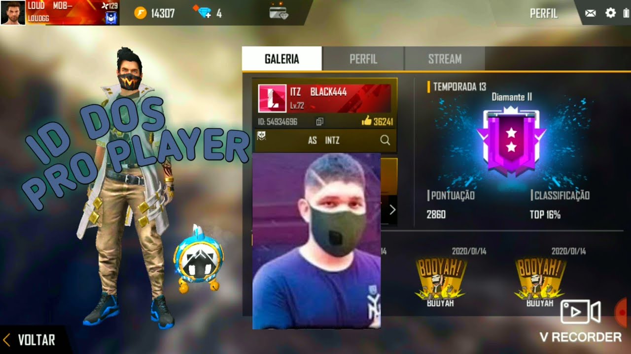 ID DOS PRO PLAYERS (ID DE TDS NA DESCRIÇÃO) - YouTube