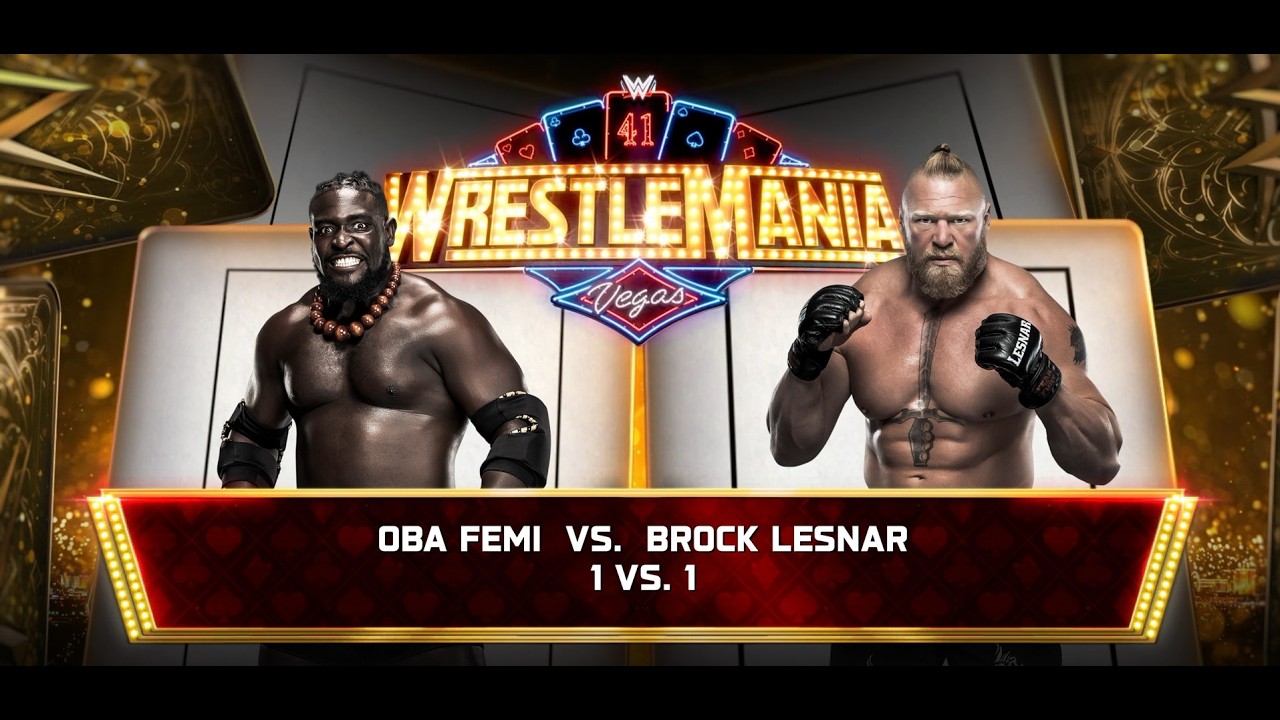 WWE 2K26 Oba Femi vs Brock Lesnar