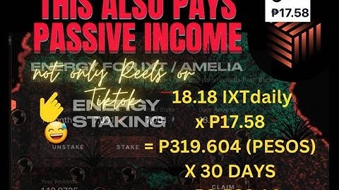 Passive Income on Staking IXT Token & Energy Asset