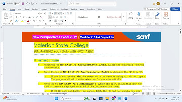 New Perspectives Excel 2019 | Module 7: SAM Project 1a | Valerian State College | NP_EX19_7a