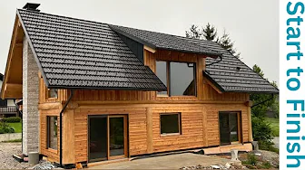 Man Builds Log Cabin in Remote Mountains for His Family. Start to Finish