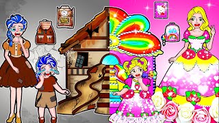 [🐾paper doll🐾] Rich Rainbow Family Good and Bad Friend Regrets | Rapunzel Compilation 놀이 종이