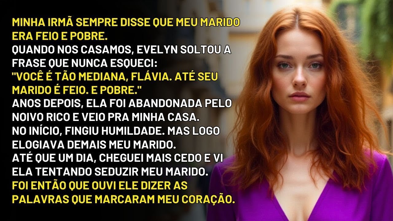 Minha irmã dizia que meu marido era feio e pobre  Mas quando ela foi abandonada pelo noivo rico