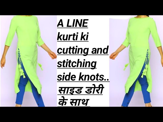 2 मीटर कपडे से बनाए Long Side Slit Kurti आसानी से || Cutting and stitching  || @DollyArts - YouTube