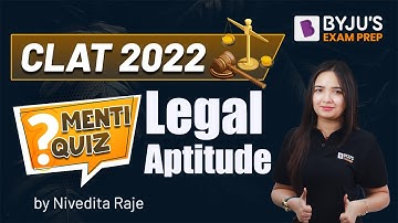 Legal Menti Quiz | CLAT 2022 Legal Reasoning Preparation | Live Quiz | Nivedita Raje