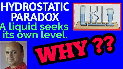 CLASS 8,9, LIQUID SEEKS ITS OWN LEVEL( HYDROSTATIC  PARADOX), GIVE REASON,