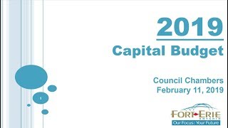 Town of Fort Erie Capital Budget 2019
