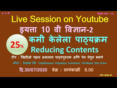 10thstd#Science-2#Reducing Contents for 2020-21#कमी झालेल्या पाठ्यक्रमावर चर्चा