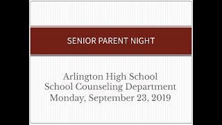 Senior Parent Night - Sept. 23, 2019