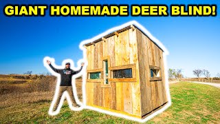 Building a GIANT Homemade DEER HUNTING Blind with SCRAP WOOD!!!