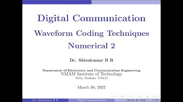 Waveform Coding Techniques: Numerical 2
