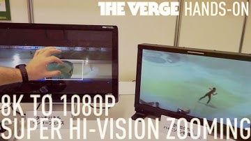 Super Hi-Vision zooming from 8K to 1080p demo