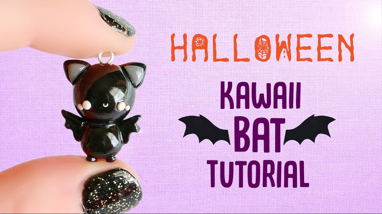 kawaii bat polymer clay