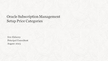 Subscription Management - Setup price categories
