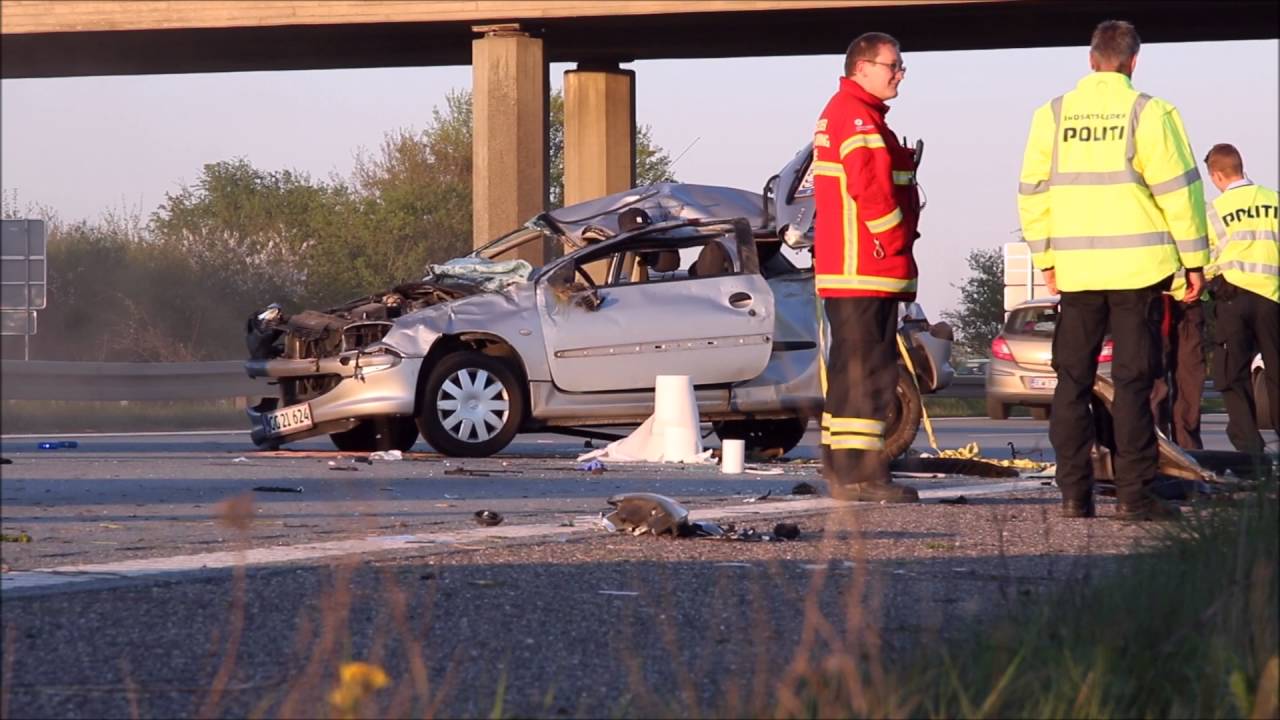 08.05.2016 Voldsomt færdselsuheld på vestmotorvejen tæt på kongsted rasteplads