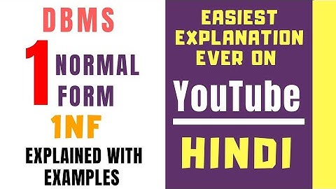 First Normal Form ll 1NF Explained with Solved Example in Hindi ll Normalization ll DBMS