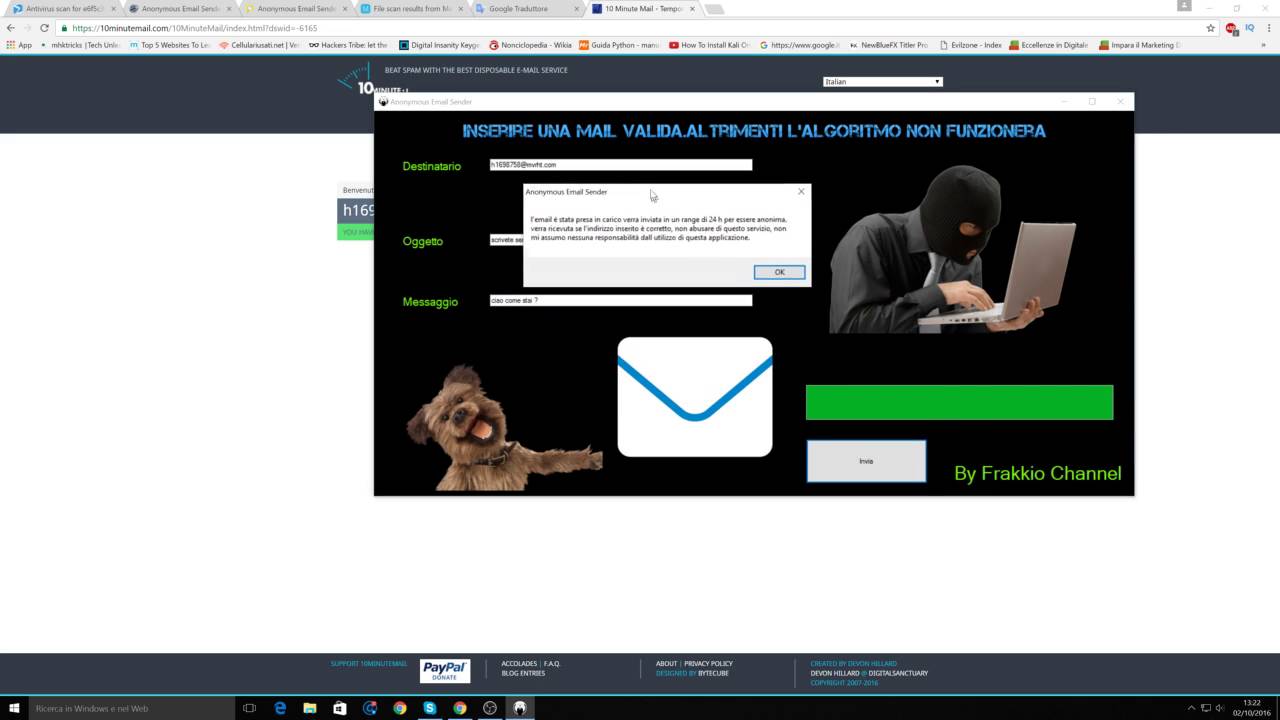 anonymous email sender ita visual basic by frakkio channel anonymous email sender