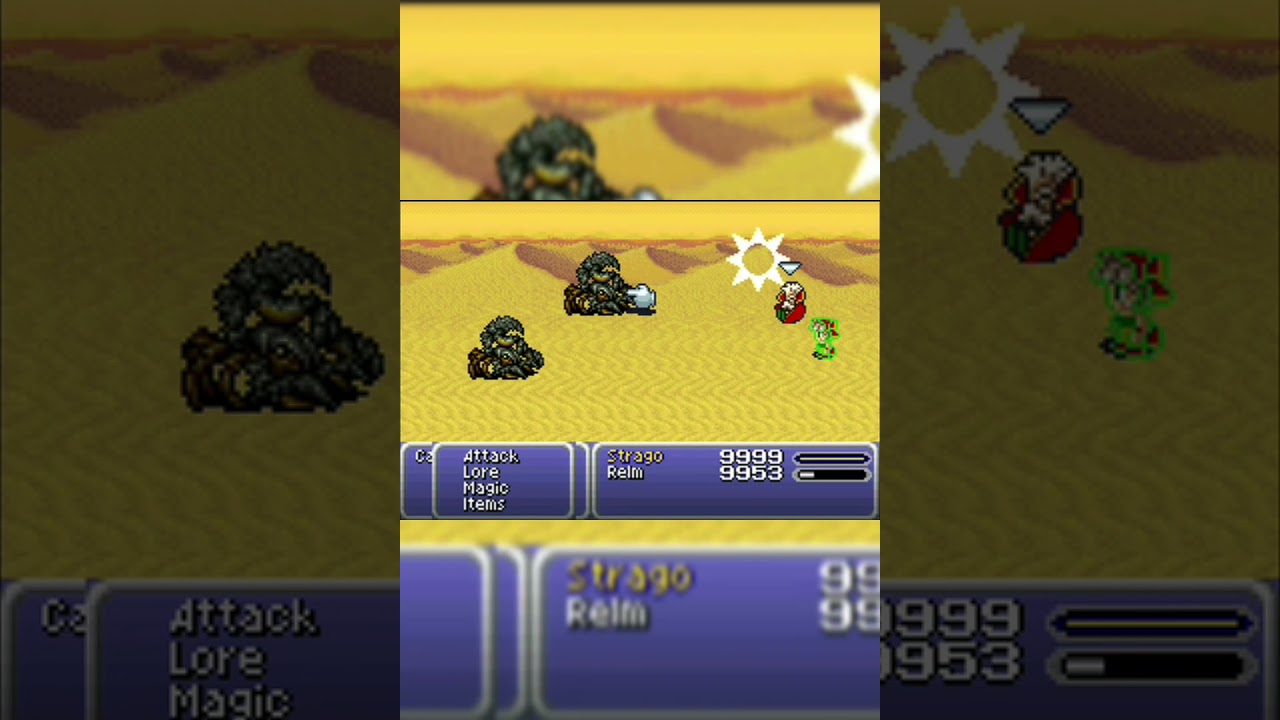 Final Fantasy VI Advance — Desperation Attacks — Star Prism (Relm) & Sabre Soul (Strago)