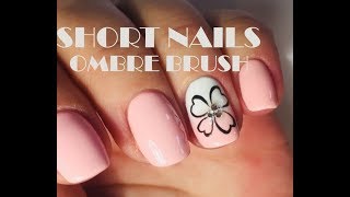 Short nails with ombre nail art