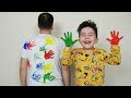 Yusuf Sihirli Boyalarla Babasına Şaka Yaptı | Kid pretend play with painted hand
