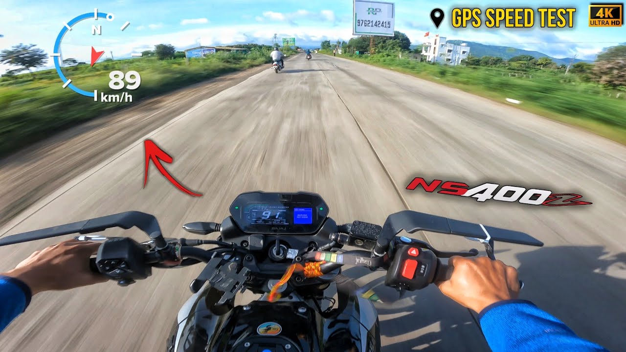 NS 400z📍GPS Speed Test ⚡ Most speed accurate bike ? Ride to necklace point bhor ✨ #ns400z #motovlog