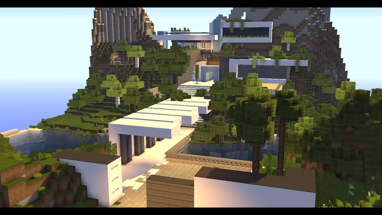 Minecraft tutorial  casa de MONTAÑA MODERNA 🏔️​ #16✓