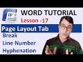 🔥MS Word Break, Line Number and Hyphen | Page Layout tab in MS Word | MS Word tutorial lesson - 17
