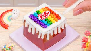 Rainbow Chocolate KITKAT Drip Cake Mini Cake Decorating ASMR