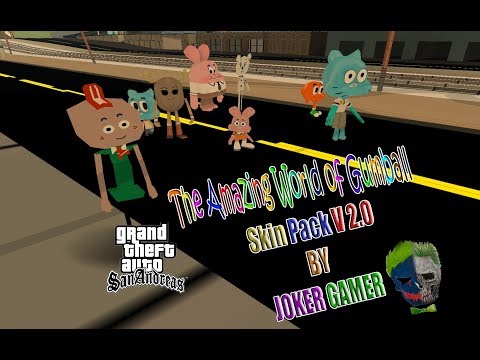 Gta San Andreas The Amazing World Of Gumball Skin Pack V 2 0 Youtube - gta san andreas roblox noob mod gtainside com