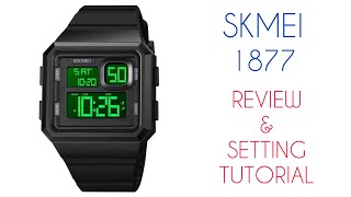 Jam skmei 1877 review dan cara setting