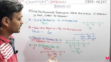 Q9) Ex 6.1 Class 6 Maths Chapter 6 Integers | Maths Class 6th CBSE NCERT By Er. Deepak Garg