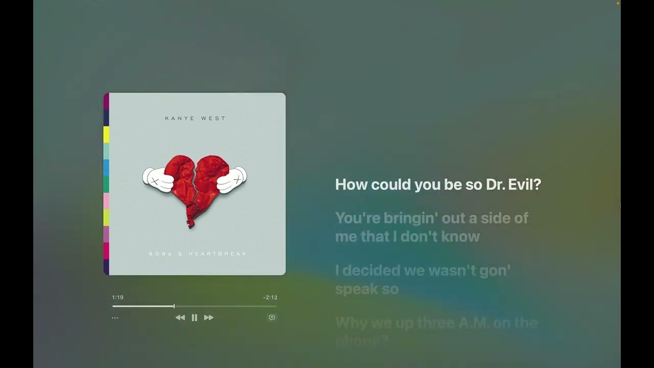 Kanye West Heartless (Lyrics) YouTube