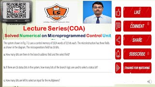 Numerical on microprogrammed control unit based on control memory | COA Lecture Series