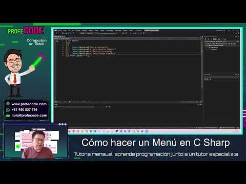 Cómo hacer un menú de opciones en C Sharp (Consola) - Profesor de Programación en Perú