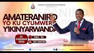 Iteraniro Rya Mbere Ku Cyumweru 23082026 Hamwe Na Pastor Benjame Dukunde