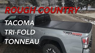1621 Toyota Tacoma  Rough Country Low Profile Hard TriFold Tonneau Cover  INSTALLATION & REVIEW