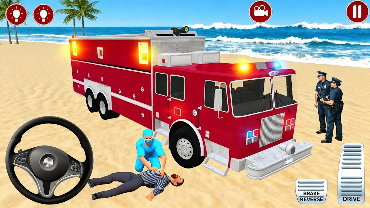 Fire Truck Simulator 3D: إطفاء الحرائق بالشاحنة العملاقة – ألعاب الإطفاء #3