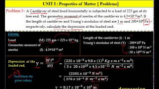 Engineering Physics Unit   I Properties of Matter  Numerical Problem 5