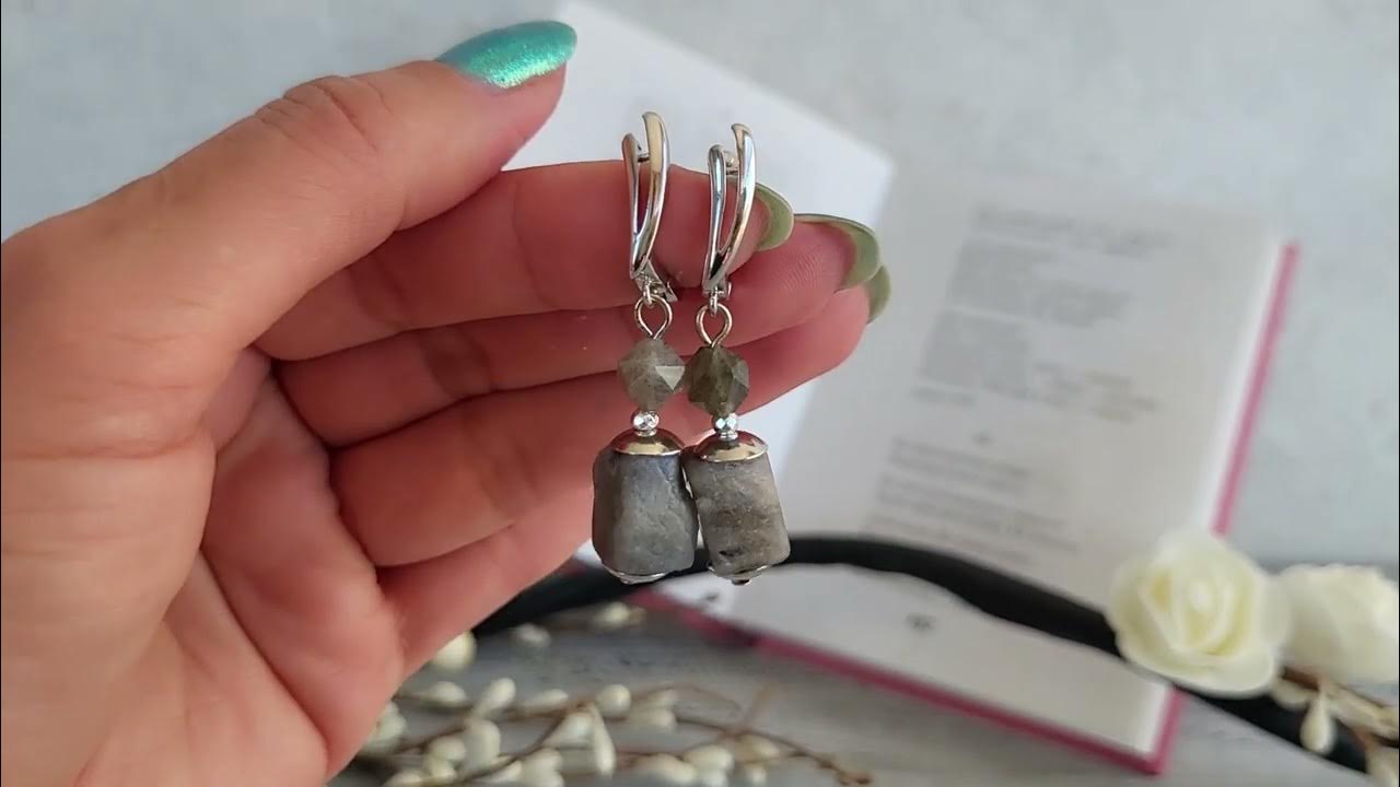 Серьги из лабрадора - YouTube