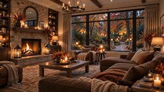 🍁 The Peace of Autumn | Cozy Fireplace, Warm Candlelight & Relaxing Fall Ambience | 4+ Hours