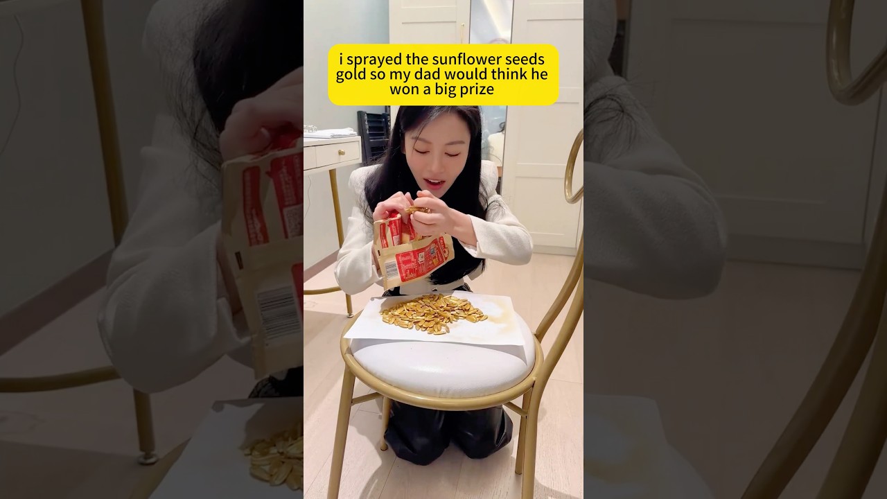 Pranking Dad by Pretending Sunflower Seeds Are Gold!