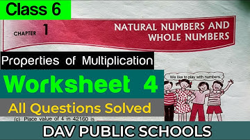DAV Class 6 maths chapter 1 worksheet 4 - all questions solved