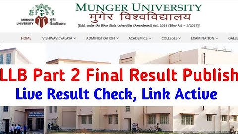 Munger University LLB Part2 Sem 4 Result Publish | How to check result LLB Part2 Result |LLB 2018-21