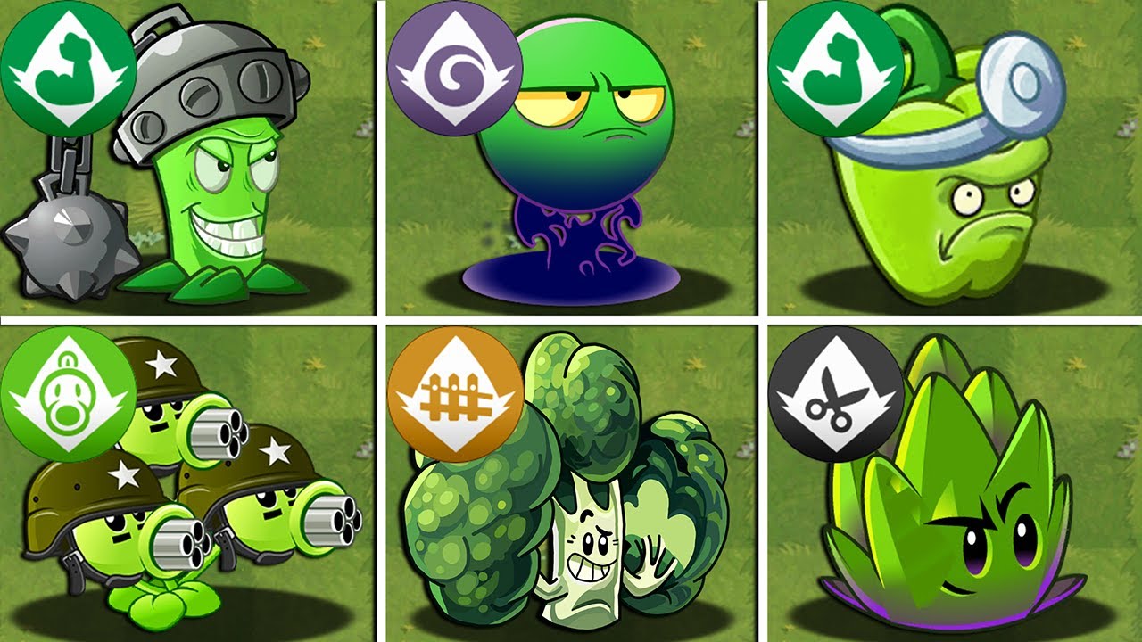All GREEN PREMIUM Plants Power-Up vs PvZ 2 Final Bosses Fight! - Plants ...