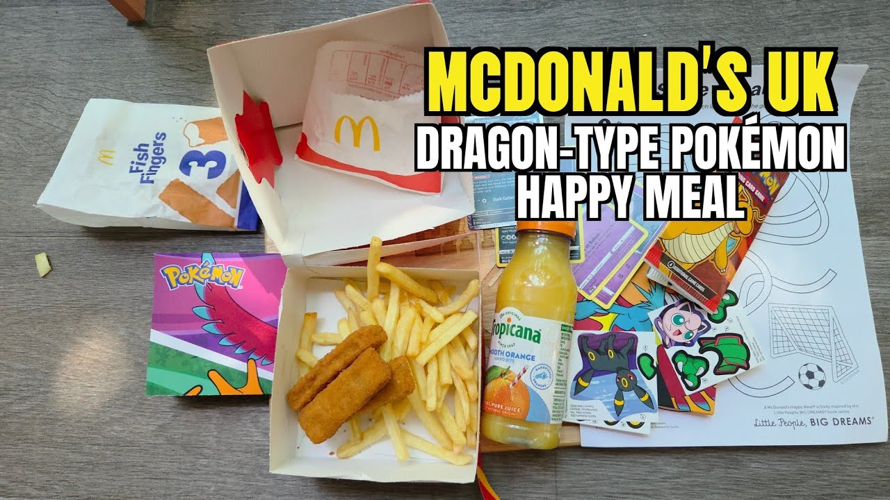 mcdonald's uk happy meals now include dragon-type pokmon trading cards McDonalds 2025 Dragon Discovery Card Collection Meal OPENING SOME NEW McDONALD'S 2025